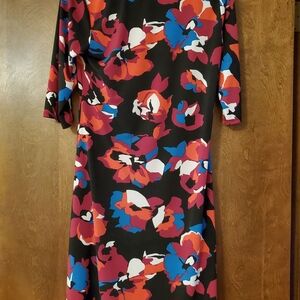 Roz & Ali Black Floral Long Sleeve Dress